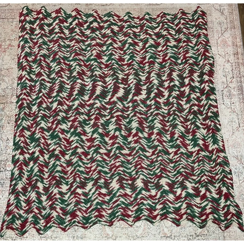 Afghan Blanket Hand Knitted 55